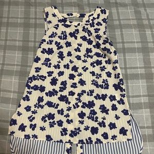 Cabi blue and white blouse